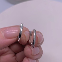 Швензы, родий/латунь, цвет серебро, размер 17х12 мм