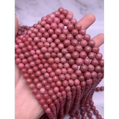 Каменные бусины, Тулит, шарик гладкий, 10 мм, длина нити 38 см