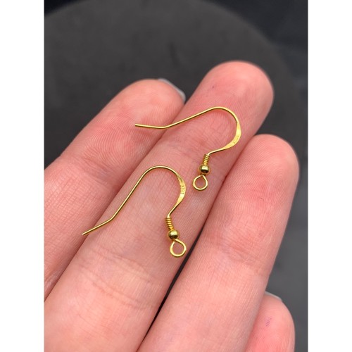 Швензы, Крючок, родированное серебро 925 пробы, с позолотой, 20 мм, цена за пару