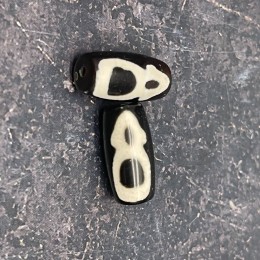 Бусина Дзи "198" из агата, Кубера, размер 18х10 мм, цена за 1 шт