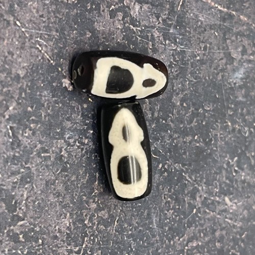 Бусина Дзи "198" из агата, Кубера, размер 18х10 мм, цена за 1 шт