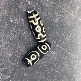 Бусина Дзи "542" из агата, 7 глаз, размер 30х10 мм, цена за 1 шт