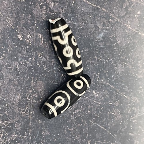 Бусина Дзи "542" из агата, 7 глаз, размер 30х10 мм, цена за 1 шт