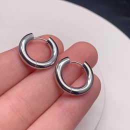 Швензы, конго, круглые, родий/латунь, цвет серебро, размер 18х4 мм