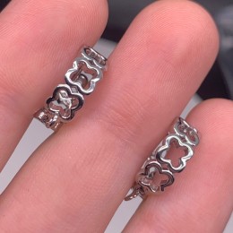 Швензы, родий/латунь, цвет серебро, размер 16х5,5 мм