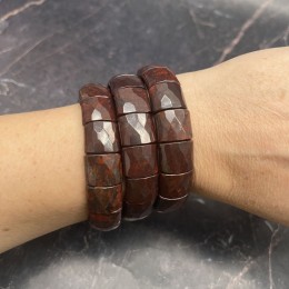 Браслет "Яшма Брекчиевая" 15 х 13 мм, 17 пластин