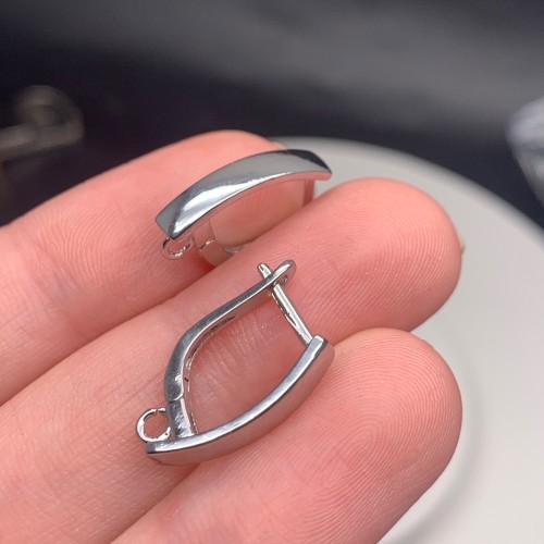 Швензы, родий/латунь, цвет серебро, размер 18х12 мм 17856