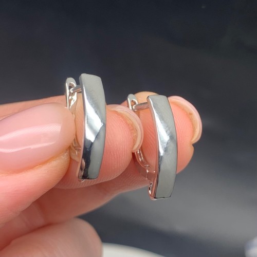 Швензы, родий/латунь, цвет серебро, размер 18х12 мм 17856