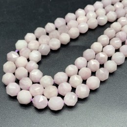 Каменные бусины, Кунцит, люкс, шарик, в крупной огранке, 8,5 мм, нить 38 см