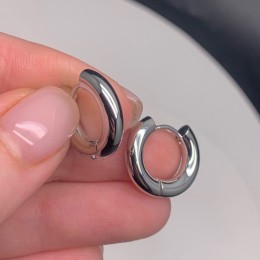 Швензы, конго, круглые, родий/латунь, цвет серебро, размер 20х4 мм