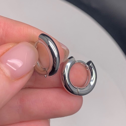 Швензы, конго, круглые, родий/латунь, цвет серебро, размер 20х4 мм