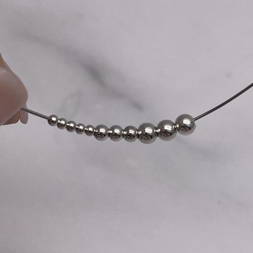 Бусина гладкая, разделитель, латунь, цвет родий(серебро), шарик 6 мм, цена за 20 шт