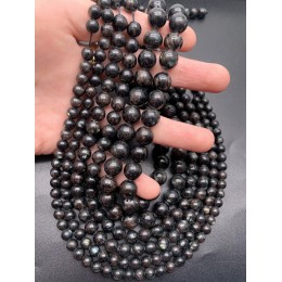 Каменные бусины, Глаукофан, шарик гладкий, 8 мм, длина нити 38 см