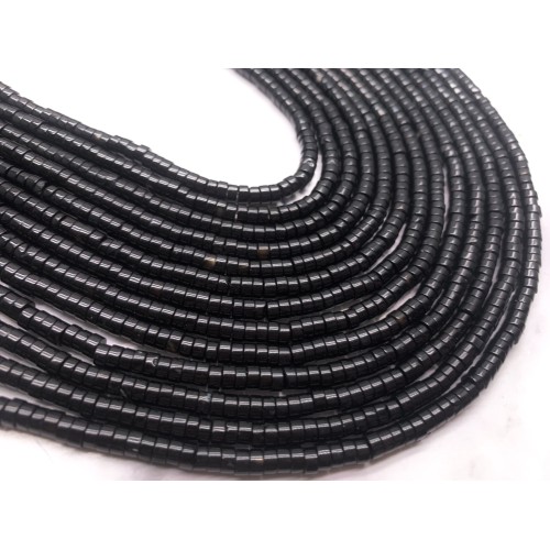 Каменные бусины, Агат, черный,  шайба, 4х2 мм, длина нити 38 см