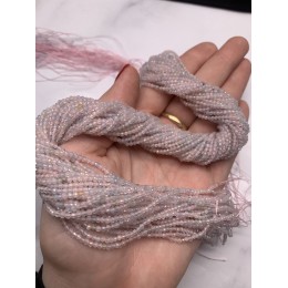 Каменные бусины, Берилловый Микс, шарик огранка, 2 мм, длина нити 38 см