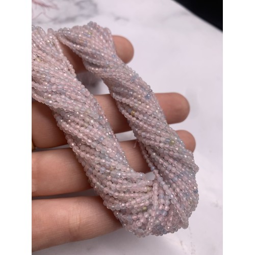 Каменные бусины, Берилловый Микс, шарик огранка, 2 мм, длина нити 38 см