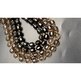 Каменные бусины, Раухтопаз, Дымчатый Кварц, ювелирная огранка, 10х9 мм, длина нити 38 см