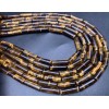 Каменные бусины, Тигровый глаз, трубочки, 13х4 мм, длина нити 38 см