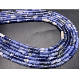 Каменные бусины, Содалит, трубочки, 13х4 мм, длина нити 38 см