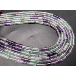 Каменные бусины, Флюорит, трубочки, 13х4 мм, длина нити 38 см