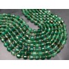 Каменные бусины, Халцедон, изумрудный, тонированный, ювелирная огранка, 8х7 мм, длина нити 38 см