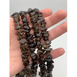 Каменные бусины, Раухтопаз, Дымчатый Кварц, фриформы, 7х10 мм, длина нити 38 см