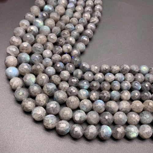 Каменные бусины, Лабрадор, Люкс, шарик огранка, 10 мм, длина нити 38 см