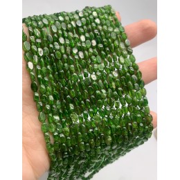 Каменные бусины, Хромдиопсид, люкс, фриформы, 6х4 мм, длина нити 38 см