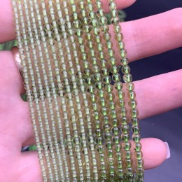 Каменные бусины, Хризолит (Перидот, Оливин), шарик, гладкий, 2 мм, длина нити 38 см