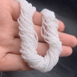 Каменные бусины, Лунный камень (люкс), огранка рондель 2x1,5 мм, длина нити 38 см