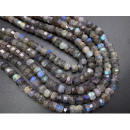 Каменные бусины, Лабрадор, люкс, рондель, огранка, 7х5 мм, длина нити 38 см