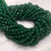 Каменные бусины, Халцедон изумрудный, тонированный, ювелирная огранка, шарик 4 мм, длина нити 38 см