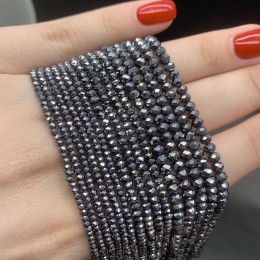 Каменные бусины, Терагерц, рондель, огранка, 3x2 мм, нить 38 см