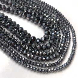 Каменные бусины, Терагерц, рондель, огранка, 4х3 мм, длина нити 38 см