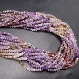 Каменные бусины, Ауралит, рондель, огранка, 3х2 мм, длина нити 38 см