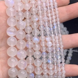 Каменные бусины, Лунный камень, адуляр, люкс, качество 4А, шарик, гладкий, 6 мм, длина нити 38 см