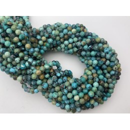 Каменные бусины, Бирюза стабилизированная, Люкс, шарик, огранка, 4 мм, длина нити 38 см