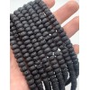 Каменные бусины, Вулканическая лава, черная, бублик, 6х10 мм, длина нити 38 см