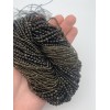 Каменные бусины, Обсидиан, золотой, шарик огранка, 2 мм, длина нити 38 см
