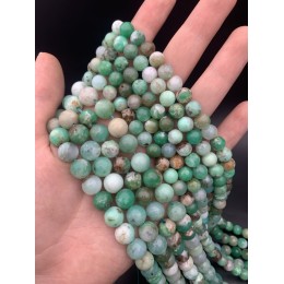 Каменные бусины, Хризопраз, шарик гладкий, 8-8,5 мм, длина нити 39 см