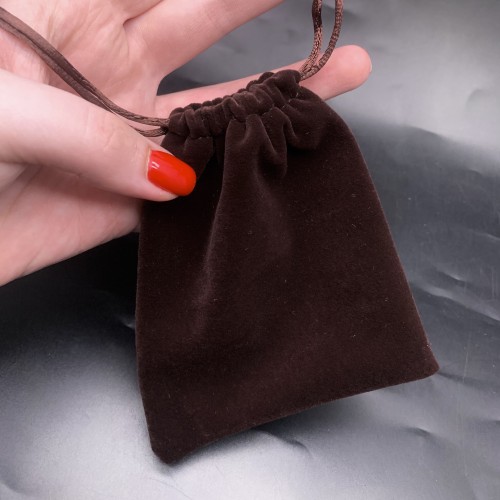 Мешочек, люкс, бархат, размер 12 х 10 см, коричневый