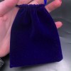 Мешочек, люкс, бархат, размер 12 х 10 см, синий