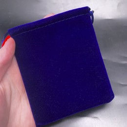 Мешочек, люкс, бархат, размер 12 х 10 см, синий