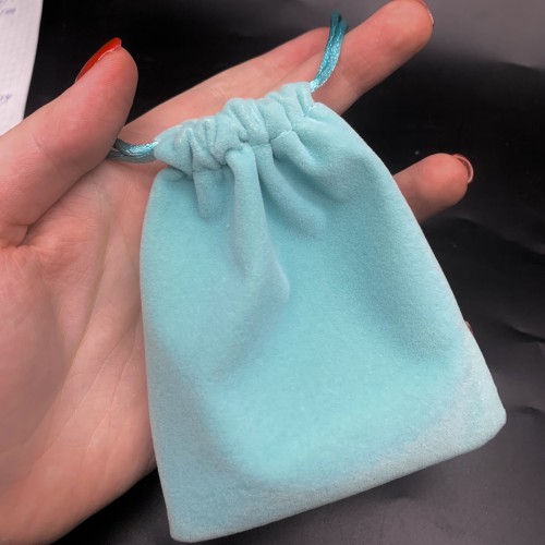 Мешочек, люкс, бархат, размер 12 х 10 см, тиффани