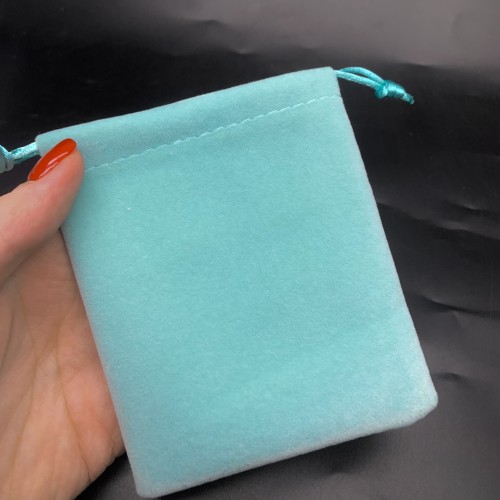 Мешочек, люкс, бархат, размер 12 х 10 см, тиффани