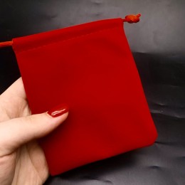 Мешочек, люкс, бархат, размер 12 х 10 см, красный