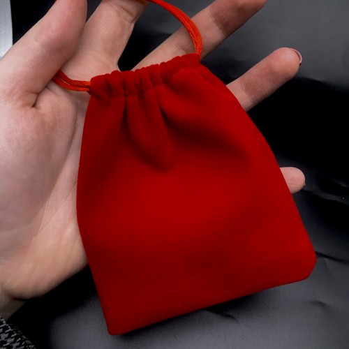 Мешочек, люкс, бархат, размер 12 х 10 см, красный