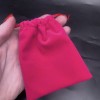 Мешочек, люкс, бархат, размер 12 х 10 см, ярко-розовый
