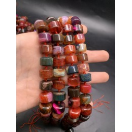 Каменные бусины, Агат, тонированный, "Леденцы", микс цветов, шайба 15х9 мм, длина нити 38 см