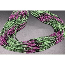 Каменные бусины, Рубицоизит, люкс, подобранный, шарик огранка, 2 мм, длина нити 38 см